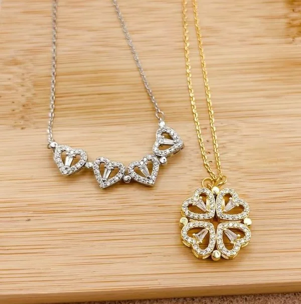 Lucky Heart Necklace with 6 Eternal Roses & Gift Box - Image 2